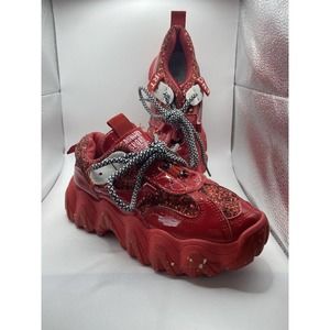Ankle Boot Chunky Sneaker Women Patent Faux Leather Fashion Platform Shoes